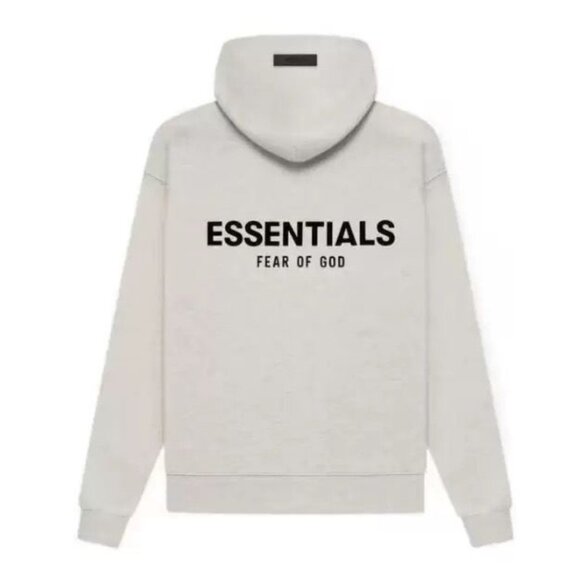 Fear of God Essentials “Light Oatmeal” Hoodie • NWT • Cream Pullover Sweatshirt - Picture 2 of 2